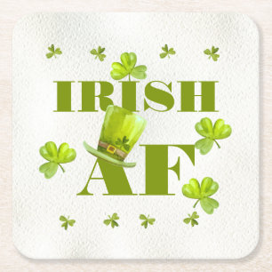 Modern Funny IRISH AF Underlägg Papper Kvadrat