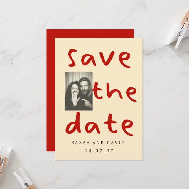 Modern Funny Minimal Photo Inbjudningar (Fram/Back In Situ)