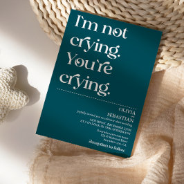 Modern funny minimal typografi Deep Teal Bröllop Inbjudningar