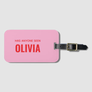Modern Funny Monogram Personlig Namn Bagagebricka