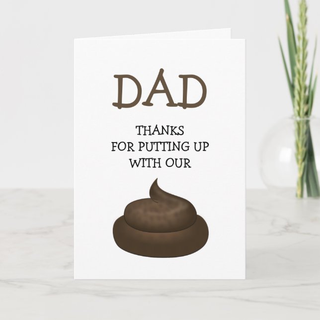 Modern Funny Pappa | Poop Lycklig Fars dag Kort (Framsida)