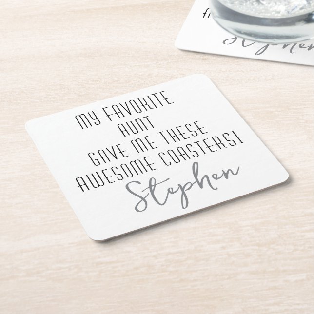 Modern Funny Personalized to Nephew from Aunt Underlägg Papper Kvadrat (Vinklad)