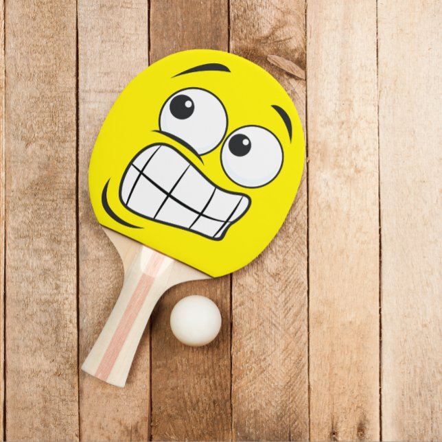 Modern Funny Tecknad Ansikte Oops Emotion Pingisracket (Modern cartoon face oops emotion ping pong paddle)