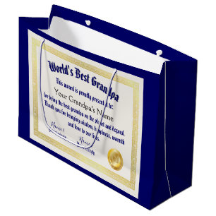 Modern Funny World's Best Grandpa Certificate