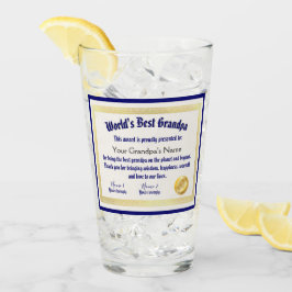 Modern Funny World's Best Grandpa Certificate Glaskopp