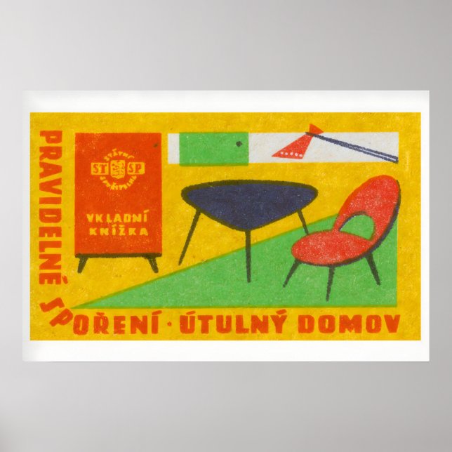 Modern Furniture - Matchbox Print - Czech Wall Art Poster (Framsidan)