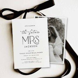 Modern Future Mrs Bridal Shower Photo Invitation  Inbjudningar