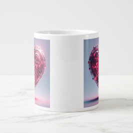 Modern Futuristiska som ökar Rosa Heart Jumbo Mugg