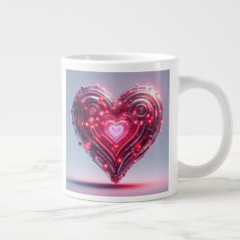 Modern Futuristiska som ökar Rosa Heart Jumbo Mugg