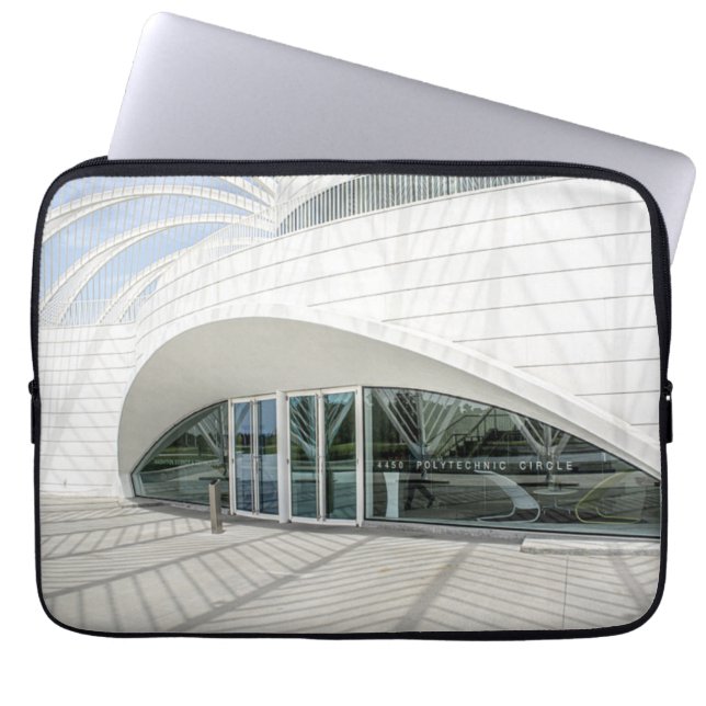 Modern futuristiska vit byggnad laptop fodral (Framsidan)