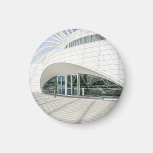 Modern futuristiska vit byggnad magnet