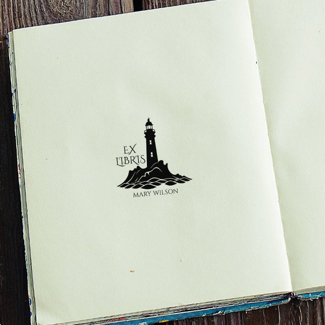 Modern fyr Ex Libris bibliotek Anpassad Stämpel (Skapare uppladdad)