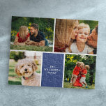 Modern fyra favoritfamiljefoton Collage Pussel<br><div class="desc">Anpassa med dina fyra favoritfoton från familjen namn. Skapar ett unikt fotokollage,  minne och gåva. En underbar keepy att uppskatta!</div>