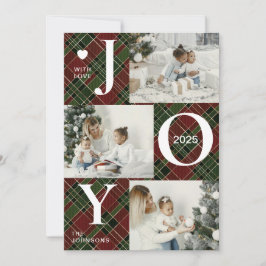 Modern fyra fotokollage | Joy God jul Julkort