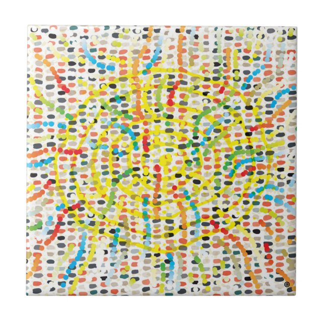 Modern fyra keramiska plattor i original kakelplatta (Framsidan)