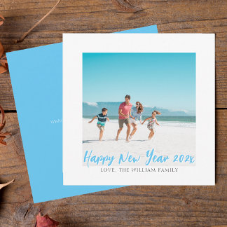 Modern fyrkantig fotogott nytt år julkort