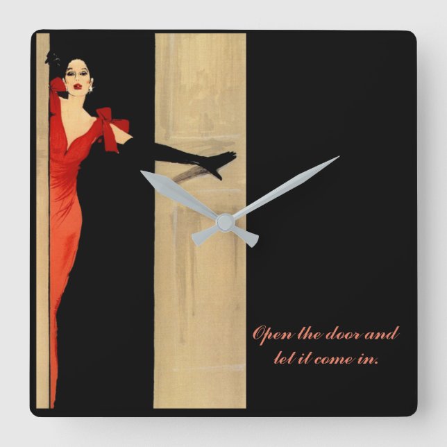 Modern fyrkantig klocka med ordspråk (Framsida)