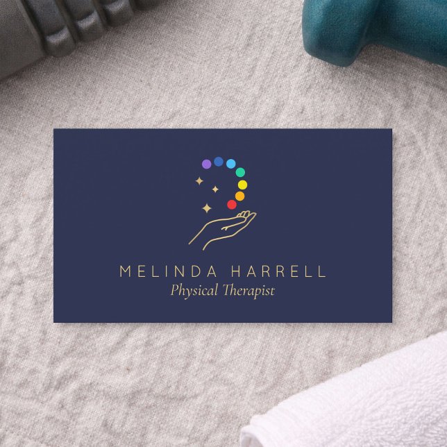 Modern Fysioterapi Kroppsarbete Helande Hand Blå Visitkort (Skapare uppladdad)