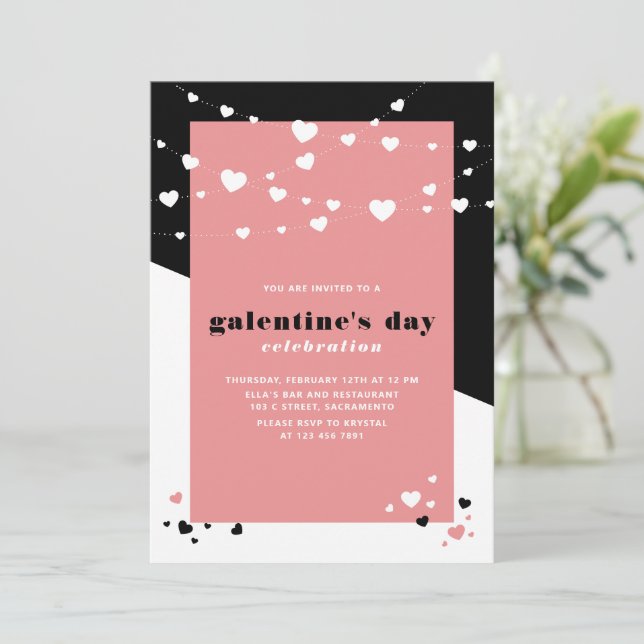 Modern Galentines Day Firande-inbjudan Inbjudningar (Stående Fram)