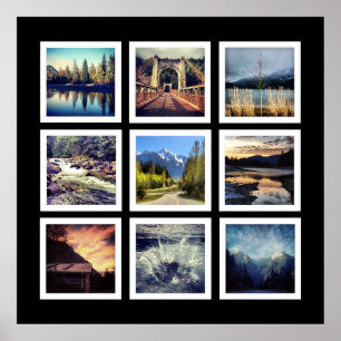 Modern Gallery Stil 9 Instagram Photo Collage Poster