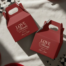 Modern Gamey Red Kärlek och tack Bröllop Presentaskar