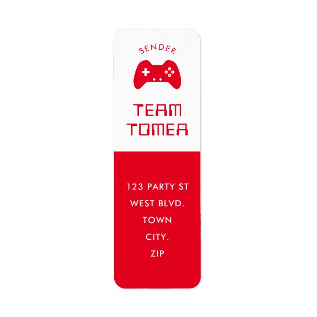 MODERN GAMING Pub Mitzvah coola svarta kontroller  Returadress Etikett (Framsidan)