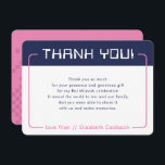 MODERN GAMING THANKS Bat mitzvah marinblå rosa Tack Kort<br><div class="desc">efter kkat masard >> www.simplysweetPAPERIE.com <<< En enkel design för din TACK FLAT CARDS - för att matcha dina huvudinbjudningar. Kärlek, men jag skulle vilja se vissa förändringar - ett annat färg-system, produkt, tillsätt ett foto eller anpassat för ett annat tillfälle - ingen oro bara kontakta mig, KAT@SIMPLYSWEETPAPERIE.COM jag är...</div>