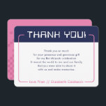 MODERN GAMING THANKS Bat mitzvah marinblå rosa Tack Kort<br><div class="desc">efter kkat masard >> www.simplysweetPAPERIE.com <<< En enkel design för din TACK FLAT CARDS - för att matcha dina huvudinbjudningar. Kärlek, men jag skulle vilja se vissa förändringar - ett annat färg-system, produkt, tillsätt ett foto eller anpassat för ett annat tillfälle - ingen oro bara kontakta mig, KAT@SIMPLYSWEETPAPERIE.COM jag är...</div>
