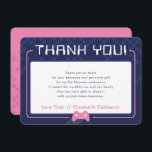 MODERN GAMING THANKS Bat mitzvah marinblå rosa Tack Kort<br><div class="desc">efter kkat masard >> www.simplysweetPAPERIE.com <<< En enkel design för din TACK FLAT CARDS - för att matcha dina huvudinbjudningar. Kärlek, men jag skulle vilja se vissa förändringar - ett annat färg-system, produkt, tillsätt ett foto eller anpassat för ett annat tillfälle - ingen oro bara kontakta mig, KAT@SIMPLYSWEETPAPERIE.COM jag är...</div>