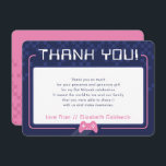 MODERN GAMING THANKS Bat mitzvah marinblå rosa Tack Kort<br><div class="desc">efter kkat masard >> www.simplysweetPAPERIE.com <<< En enkel design för din TACK FLAT CARDS - för att matcha dina huvudinbjudningar. Kärlek, men jag skulle vilja se vissa förändringar - ett annat färg-system, produkt, tillsätt ett foto eller anpassat för ett annat tillfälle - ingen oro bara kontakta mig, KAT@SIMPLYSWEETPAPERIE.COM jag är...</div>