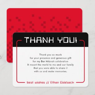 MODERN GAMING THANKS Pub Mitzvah coola black red Tack Kort