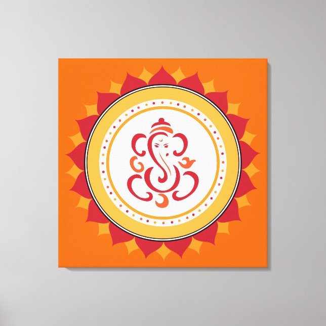 Modern Ganesha Wrapped Canvas Wall Art (Framsida)