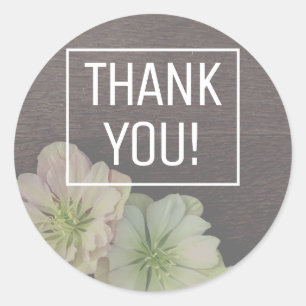 MODERN Garden Hellebore Favor Sticker Runt Klistermärke
