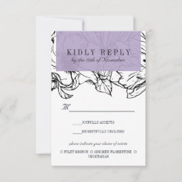 Modern Garden | Lavender bröllop Meal Choice OSA Kort
