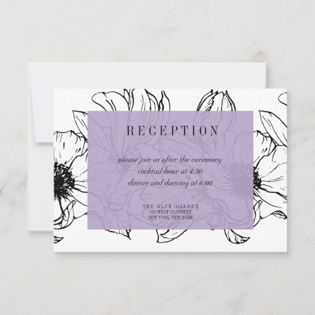Modern Garden | Lavender | bröllop OSA för Blommig Inbjudningar (Framsida)