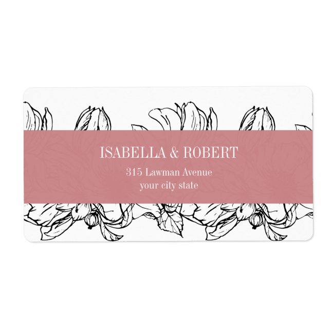 Modern Garden | ROSA | BLOMMIGT BRÖLLOP Fraktsedel (Framsidan)