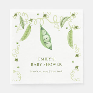 Modern Garden Sweet Pea in Pod Baby Shower Pappersservett