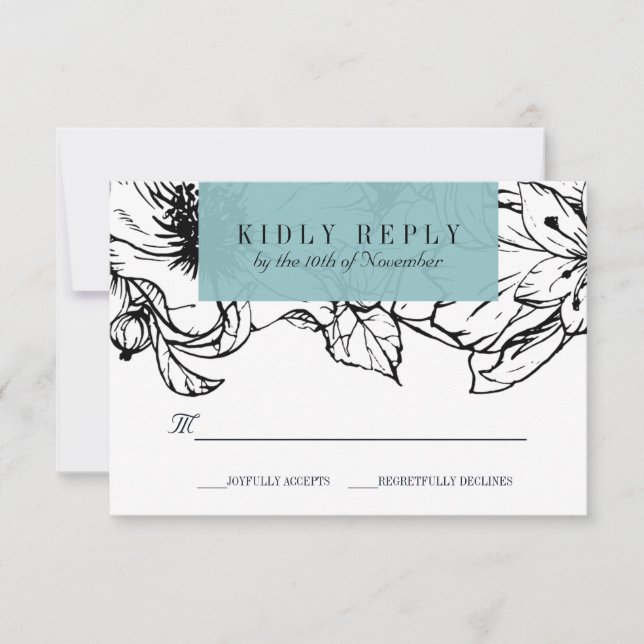 Modern Garden | Turkos | bröllop OSA för Blommigt (Framsida)