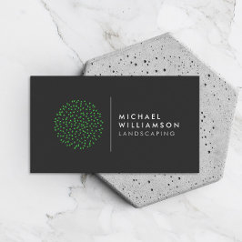 Modern Gardener Landscaping Shrub Logotyp Mörk Grå Visitkort