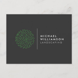 Modern Gardener Landscaping Shrub Logotyp Mörk Grå Vykort