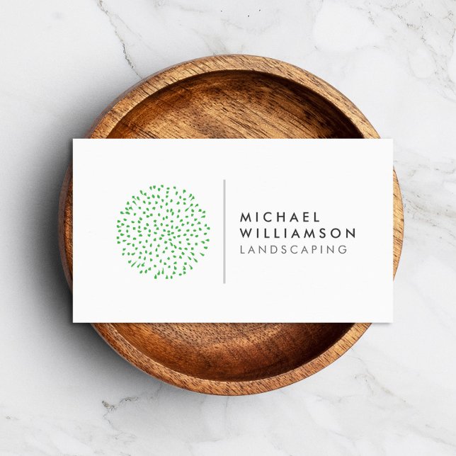 Modern Gardener Landscaping Shrub Logotyp på White Visitkort (Skapare uppladdad)