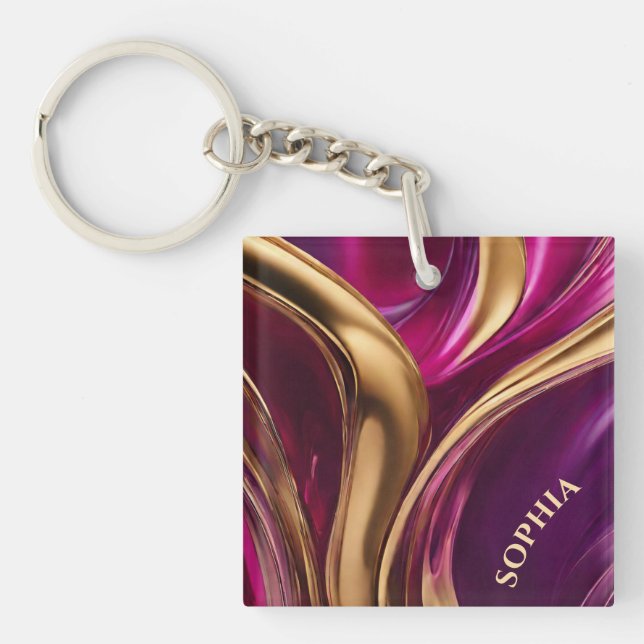 Modern gåva för Hennes-Fuchsias Lila och Guld- (Framsidan)