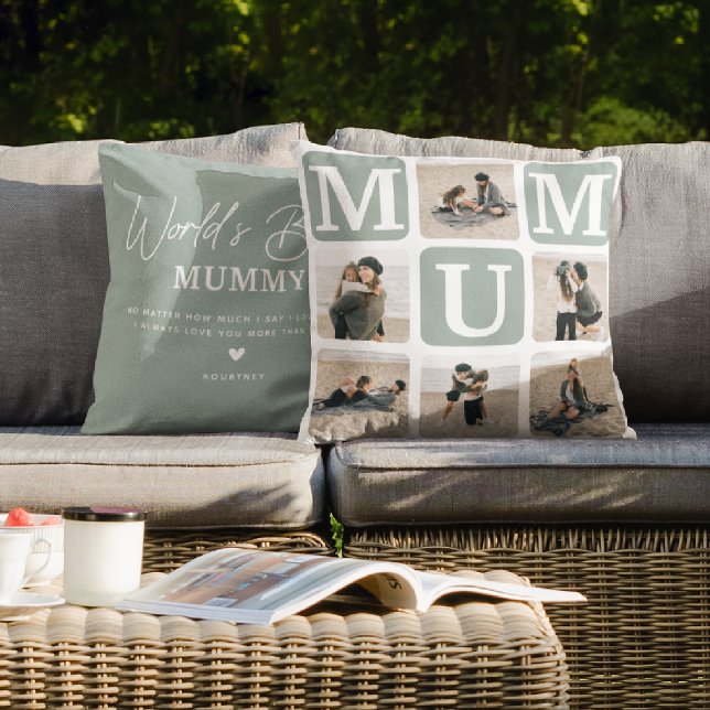 Modern gåva till multifoto Grid Cute MORSA Kudde (Skapare uppladdad)