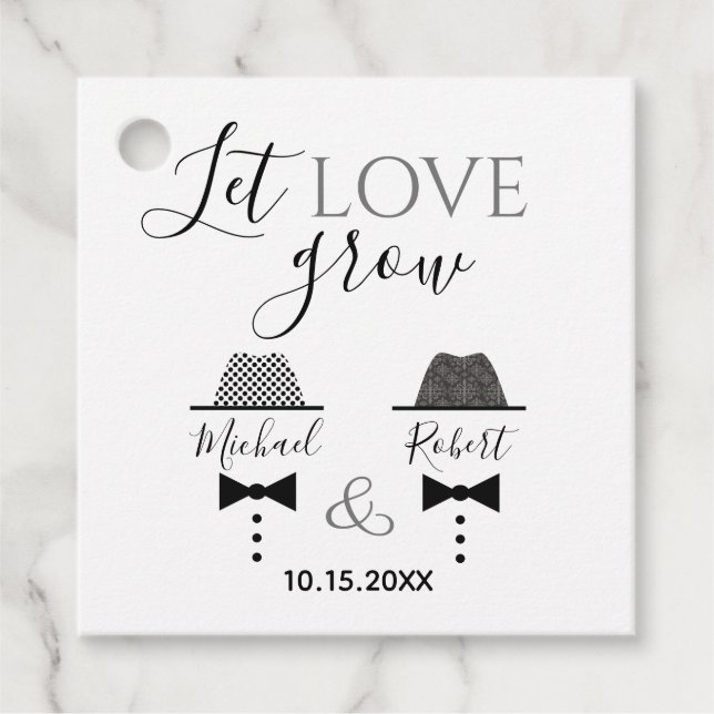 Modern Gay Bröllop Gåvor Etiketter (Framsida)