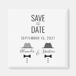Modern gay bröllop Save The Date-inbjudan Magnet