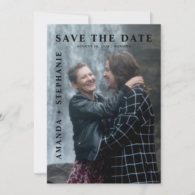 Modern Gay Couple Photo Save the date Inbjudningar (Framsida)
