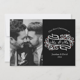 Modern Gay Newlyved jul Photo Hälsning Inbjudningar