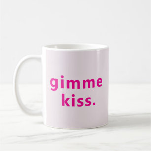 Modern Ge Mig En Puss Typografi Rosa Text Kaffemugg