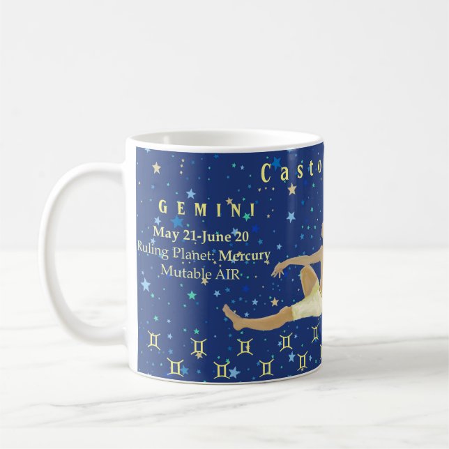 Modern Gemini zodiac illustration personlig Kaffemugg (Vänster)