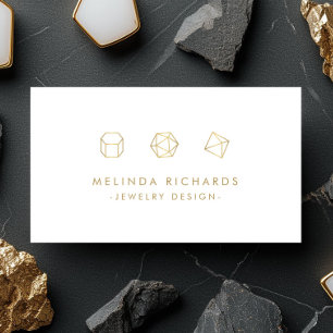 Modern Gemstone Trio Logotyp Jewelry Design White Visitkort